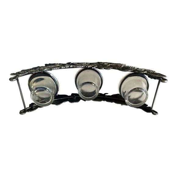 Vintage Spoontiques Hummingbird & Floral Candle Holder Centerpiece – Triple Voti - Picture 6 of 6